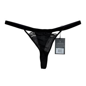 Thistle and Spire Lace Thong Black Size XL Sidney Keyhole Velvet Boudoir Sexy